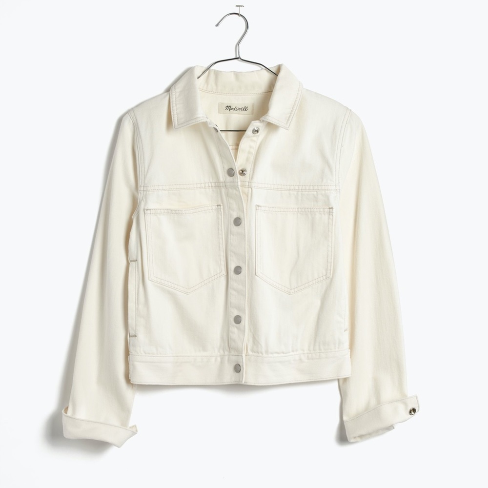 🤍Madewell Calaveras White Denim Jacket Sml